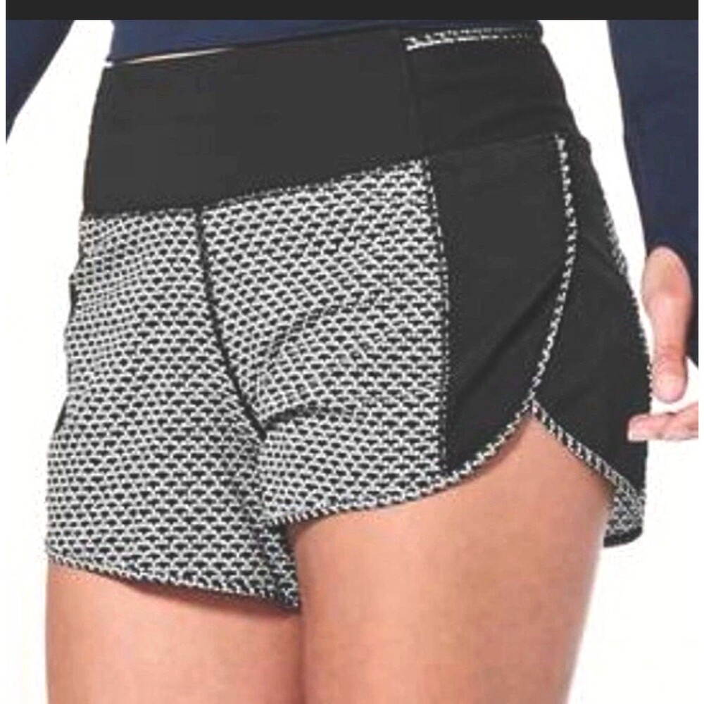 Lululemon Real Quick Running Shorts Monochromic Black Size 10 Lined